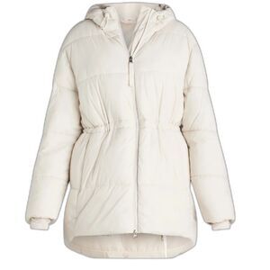 Ozark Trail Women's Hooded Puffer Jacket Mid-Length Ivory Size 16/18 NWT